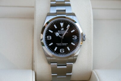 オリヅル Rolex Explorer I 36mm in Superalloy 904L SS Black Chromalight Dial