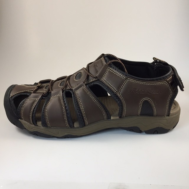 Eddie Bauer Sandals Brown Leather Meridian Closed Toe Strap Mens Size 10 for sale online | eBay