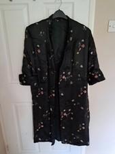 Antique Screen Printed & Embroidered Robe Fully Lined Silk/satin Size 38