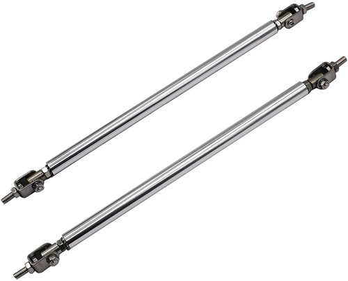 2X Sliver Adjustable Front Bumper Lip Splitter Spoiler Strut Rod Tie Support Bar - Picture 5 of 12