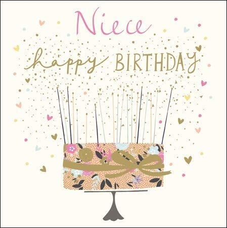 Luxury Niece Happy Birthday Card - Cake Design by Peach and Prosecco Cards