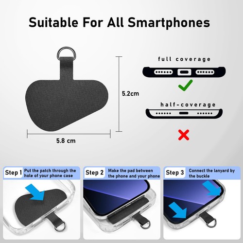 Handy Schlüsselband Universal Crossbody Handyband Multifunktional Nylon Patch...