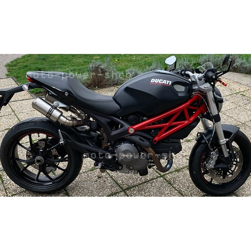 Slip for Ducati Monster 696 796 795 1100 Exhaust System Mid Pipe Black Muffler - Image 3 of 4