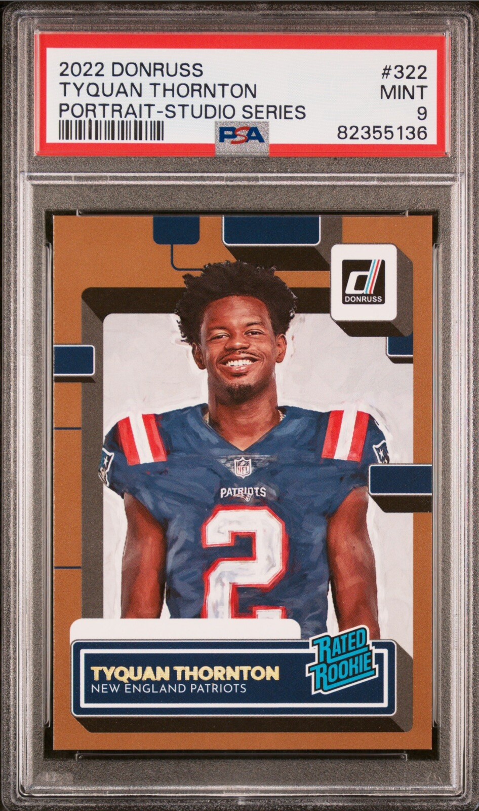 2022 Donruss Tyquan Thornton Rated Rookie Portrait Studio Series #21/100 PSA 9