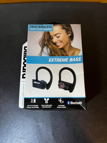 Black-Billboard True Wireless Secure Fit Sport Earphones (Extreme Bass)