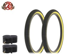 2 Alta BMX BICYCLE Infection FREESTYLE TIRES 20" x 1.75" BLACK/GUM W/Tubes.