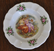 Vintage Limoges France "Angel" Ashtray 4 3/8 In Round 1 In. Tall Unique Design