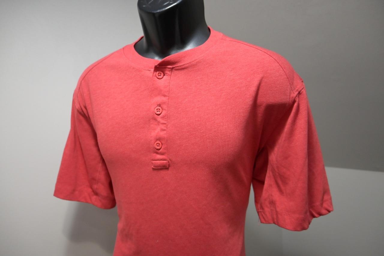 Duluth Trading Co. Henley Tee Shirt Longtail Front Pocket Red Mens Sz Medium image 3
