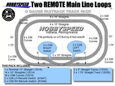 LIONEL FASTRACK 2 REMOTE MAIN LINE LOOP TRACK PACK 5'x8' O Gauge Train Layout