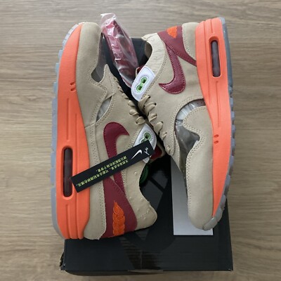 Brand New Nike Air Max 1 CLOT Kiss Of Death 2021. Deep Red/Orng DD1870-100. Sz 8