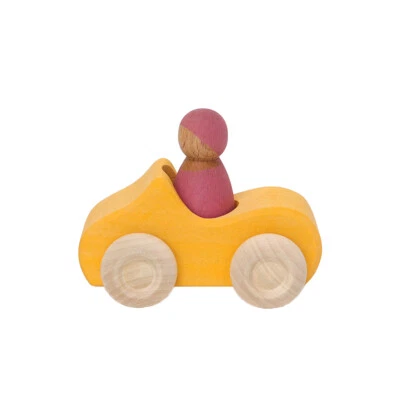 Grimms 09306 Kleines Cabrio Gelb - Holzspielzeug Auto, Holzauto, Babyspielzeug - Bild 1 von 4