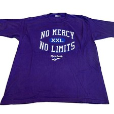 Vinrage Reebok No Mercy No limits T-Shirt Purple Size XXL USA Made