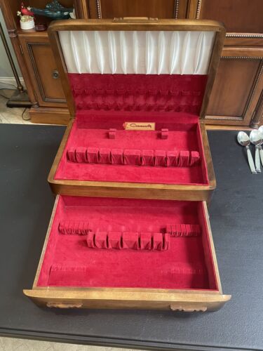 (Posten von 124) Edelstahl Besteck Teile + Vintage Mahagoni Holz Truhe, Waterford/Oneida - Bild 2 von 24