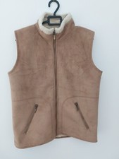 Lovely Shearling Womens Ladies Zip Up Polyester Gilet Nwot Size Small