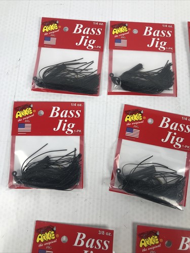 Lot of 14 Arkie Bass Jig 1/4 3/8 oz Black RBJ-14-1 38-3 38-26 Largemouth Fishing - Picture 4 of 6