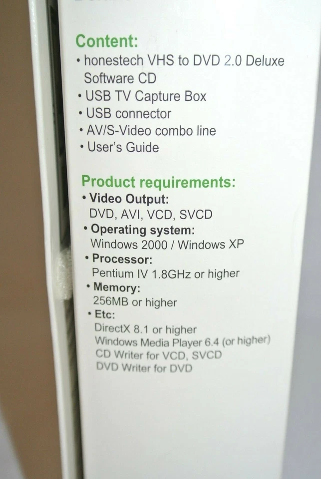 Vintg-Honestech VHS to DVD 2.0 Deluxe Video Conversion Kit 2006 -New Sealed-Box  - Image 4 of 4