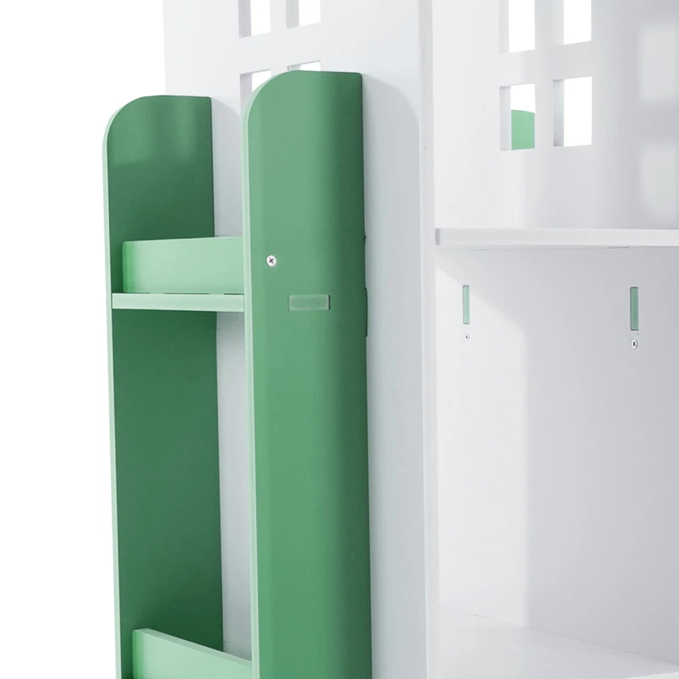 Estante giratória castelo verde infantil 4 camadas 360° móveis escritório em casa - Imagem 3 de 4