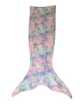 Pink, Aqua, Blue Mermaid Tail Blanket with Tail , 52" x 23"
