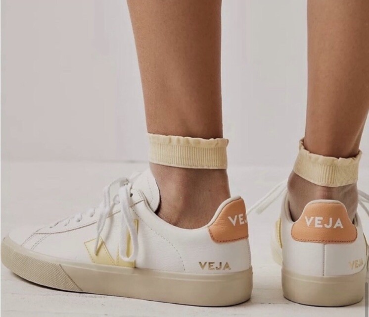 VEJA★CAMPO★WHITE SUN PEACH Size 7 - VEJA Campo Chromefree Leather Low White/Sun/Peach W