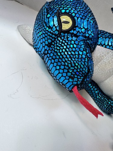 NWT NANCO 22” Teal FLYING DRAGON SPARKLY PLUSH Red Tongue - Picture 7 of 11