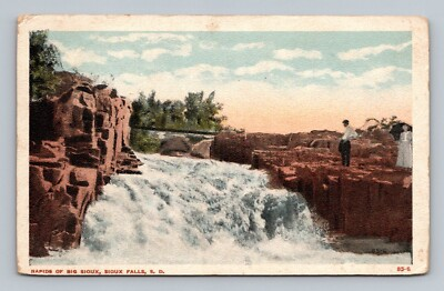 #ad Postcard SD Sioux Falls South Dakota River Rapids of Big Sioux VTG white water $2.76