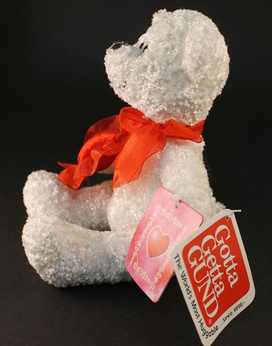 Vintage Gund Small 7" Tall Plush Valentine Bear W/Tag Error - Picture 2 of 8
