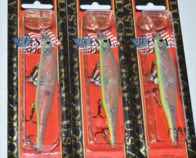 3 lures lucky craft lightning pointer 110dd 4.5'' suspendn jerkbait skeet's magic