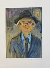 RAPHAEL SOYER Original SIGNED Ltd Edition Color LITHOGRAPH SELF PORTRAIT 1979