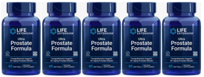 ULTRA PROSTATE FORMULA SAW PALMETTO 5 BOTTLES 300 Softgels LIFE EXTENSION
