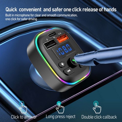 Colorful Atmosphere Light Car Radio Dual USB Car Charger Power Adapter