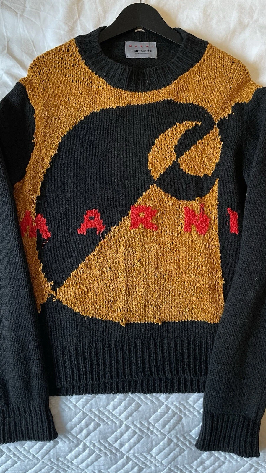 MAGLIONE MAGLIA MARNI X CARHARTT WIP LOGO NERO TAGLIA 38 (MEDIA)