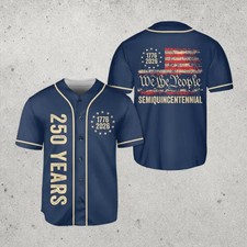 We The People America 250 Years Baseball Jersey Constitution Flag Tee
