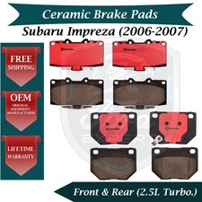 Brembo Oem Front Rear Ceramic Brake Pads Kit For 2006-2007 Subaru Impreza Brembo Oem Front Rear Ceramic Brake Pads Kit For 2006-2007 Subaru Impreza