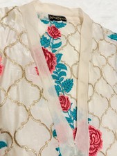 Agha Noor Formal Shirt in White Color with Floral Embroidery in Red, Pink and