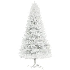 HOMCOM 6ft White Artificial Christmas Tree - Unlit, 1000 Tips