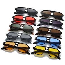 Double Bridges Men Square Sunglasses Fashion Clear Ocean Eyewear  Lens UV400 uk