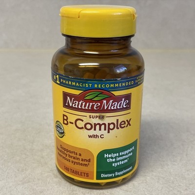 Super B-Complex with Vitamin C B-12 B-6 Folic Acid  Biotin, 140 Tabs Gluten Free