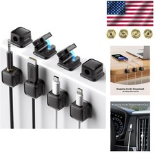 Strong Adhesive Cord Holder Set - 8 Pack Magnetic Cable Organizers for Home
