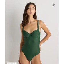 Quince Italian Underwire One-Piece Swimsuit Palm Green Size XS NEW NWT