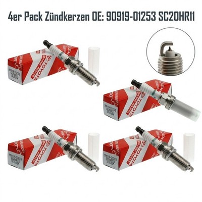 4er Pack Denso Iridium Zündkerze für Toyota Premio Verso 90919-01253 Isis Prius