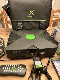 VTG Orig XBOX Console Video Game 2 Controllers Accessory Lot Halo ALL TESTED