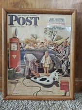 Vintage Framed Original  The Saturday Evening Post cover from August 20, 1949