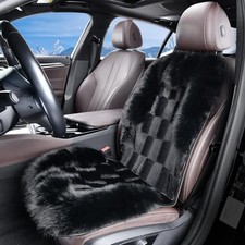 Fluffy Fur Car Seat Covers, Luxury Thickened Plush Black Plush seat covers