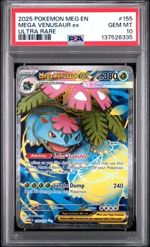 2025 Pokemon Mega Evolution #155 Mega Venusaur Ex - PSA 10