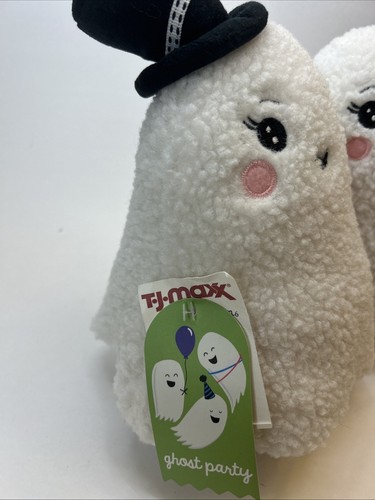 GEISTERPARTY Plüsch Geist Paar gewichtet für Display 9,5 in Halloween Dekor Neu mit Etikett - Bild 2 von 3