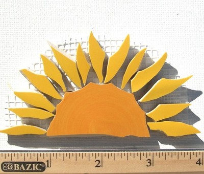 Half Sun 4'' Broken Cut China Plate Mosaic Tile Mesh Mounted Mosaic Tile