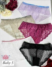 Floral Lace Underwear for Women colorful and vibrant Set of 5 panties Size S-XL