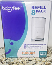 Babyfeel Refills for DEKOR PLUS Size Diaper Pails REFILL SIX PACKS Holds 3,480