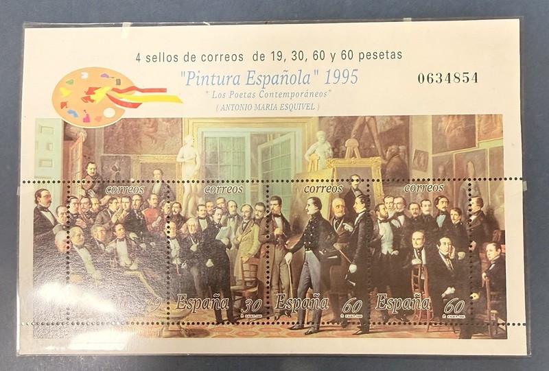 Spain Souvenir Sheet of 4 MNH Stamps Painting Theme 1995 Art, Spanish Painting