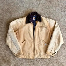 Vintage Carhartt Detroit Jacket Blanket Lined Brown Distressed Size S